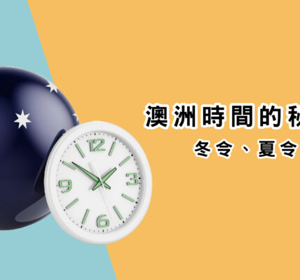 一個印有澳洲國旗的球和時鐘，並說明澳洲時間的不同